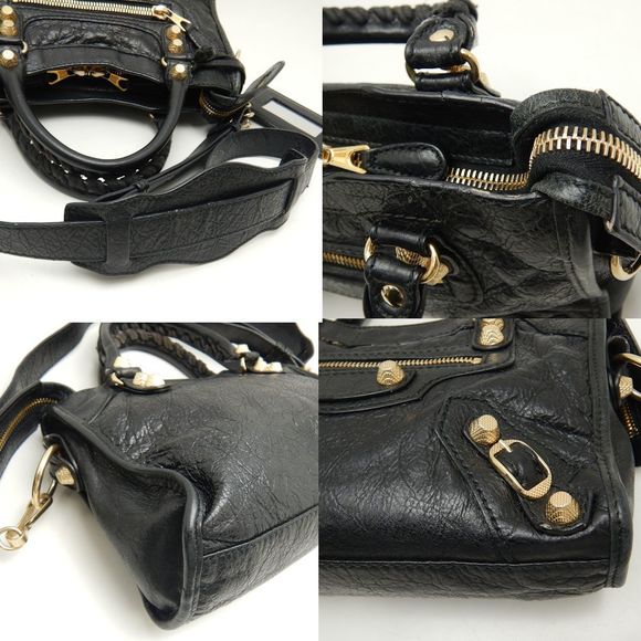 Balenciaga Giant Mini City Handbag 2way Lambskin Black - Picture 8 of 8